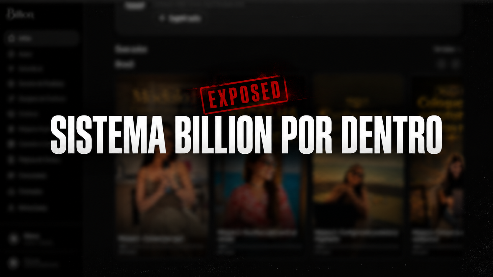 Área interna do Sistema Billion borrada para proteger o conteúdo dos alunos